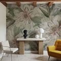 Peony Study - Pearl and Green Mural Wallpaper - room preview 05