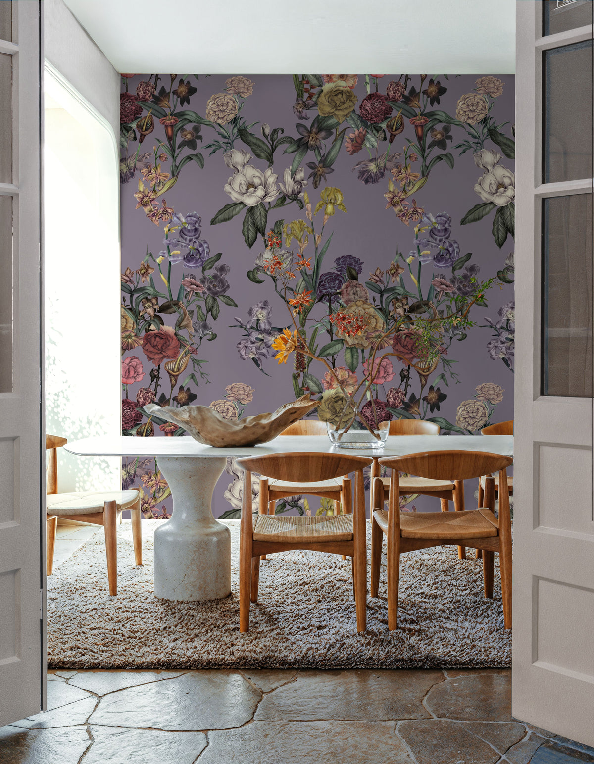 Floral Gaze, Lavender Mural Wallpaper - room preview 05