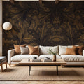Shielded Leaf Brown Mural Wallpaper - room preview 05