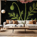 Vintage Poppy Mural Wallpaper - room preview 05