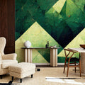 Reduced Mountains Green Mural Wallpaper - room preview 05
