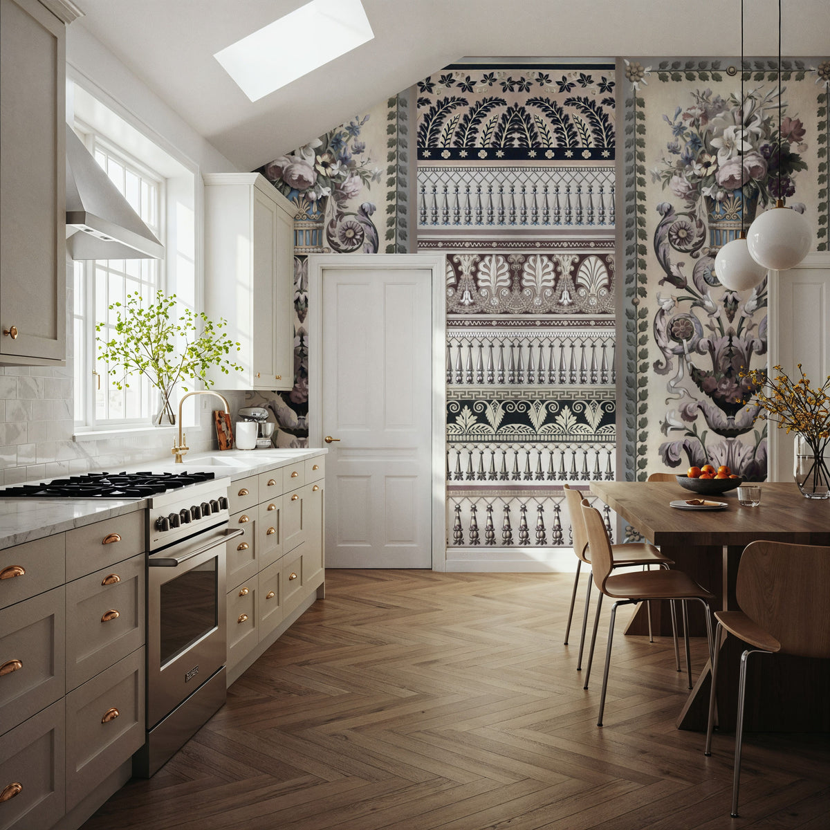 Flower Mountain, Brown Mural Wallpaper - room preview 05