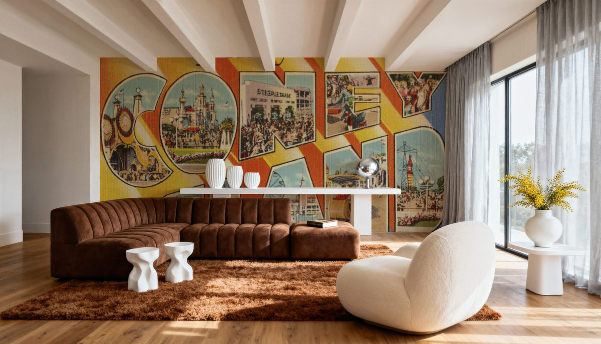 Greetings From Coney Island Mural Wallpaper - room preview 05