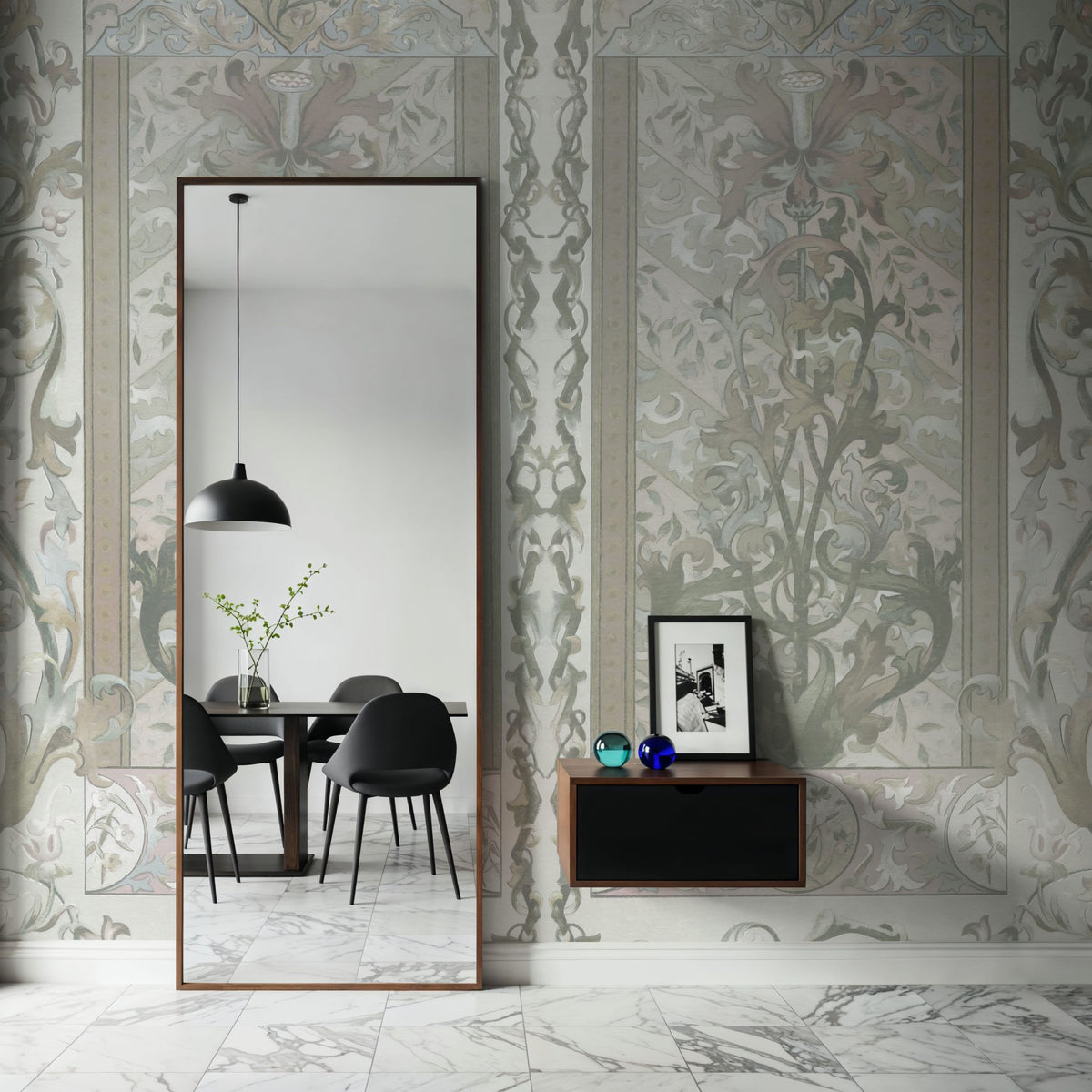 Plant Fantasy Ornament, Sage Mural Wallpaper - room preview 05