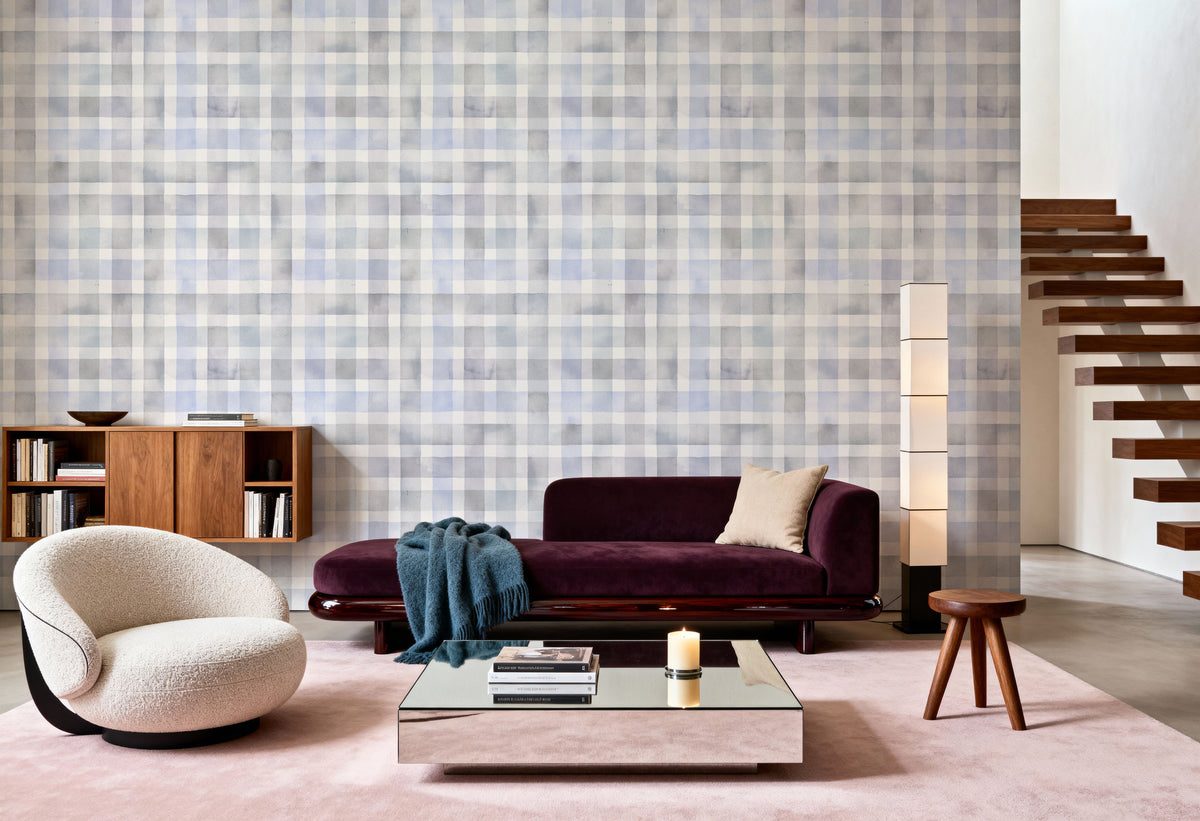 Checkered Watercolor, Stone Mural Wallpaper - room preview 05