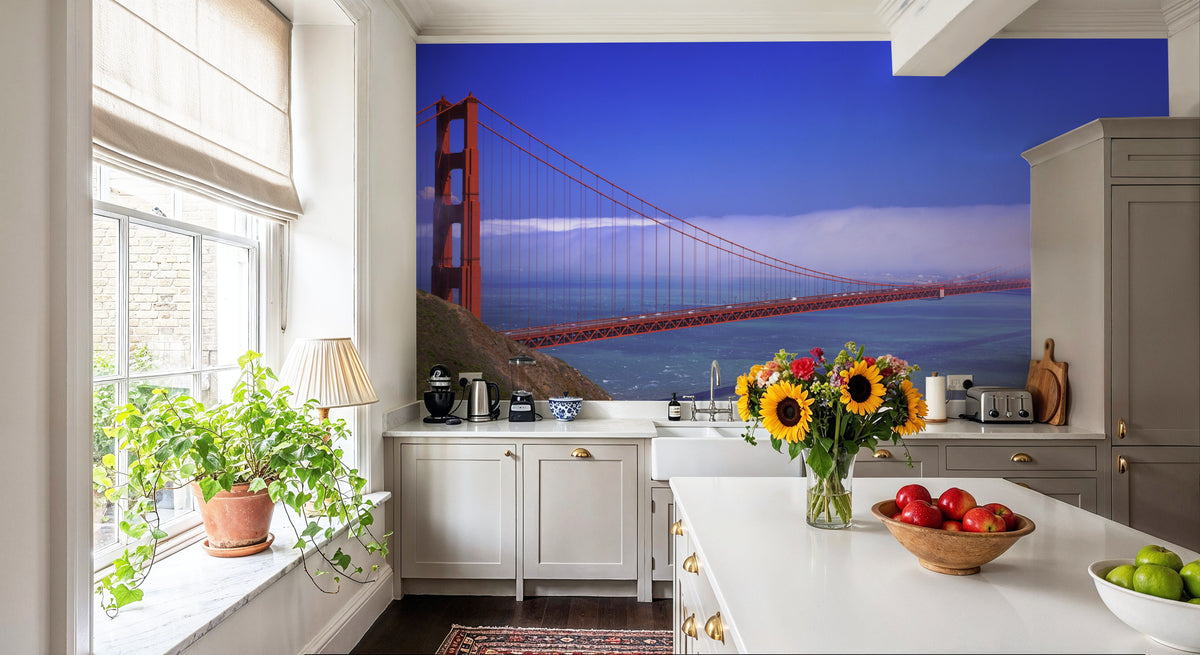 Foggy Golden Gate Mural Wallpaper - room preview 05