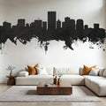 Richmond Virginia Skyline Black & White Mural Wallpaper - room preview 05