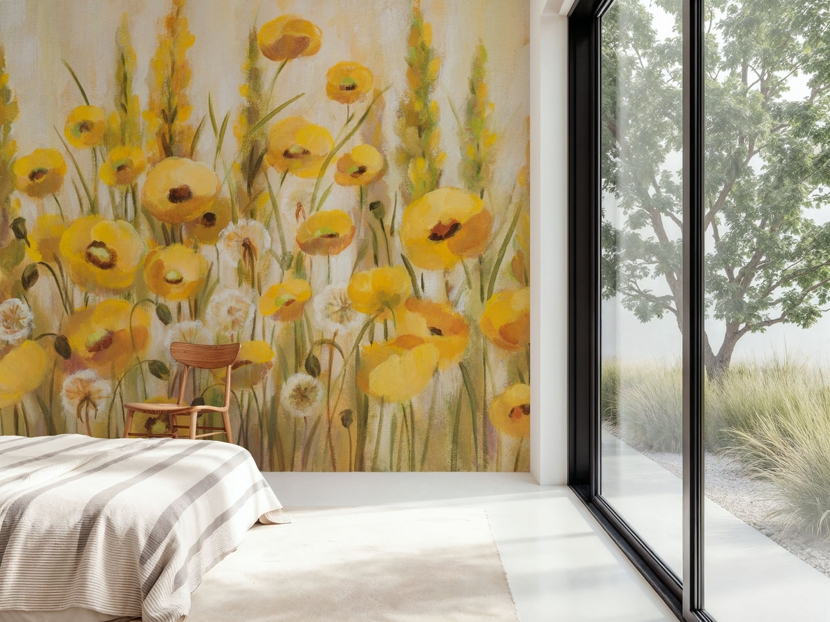 Yellow Field Mural Wallpaper - room preview 05
