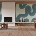 Modern Abstract, Light Teal Mural Wallpaper - room preview 05