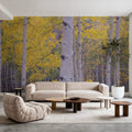 Golden Birch Forest Mural Wallpaper - room preview 05