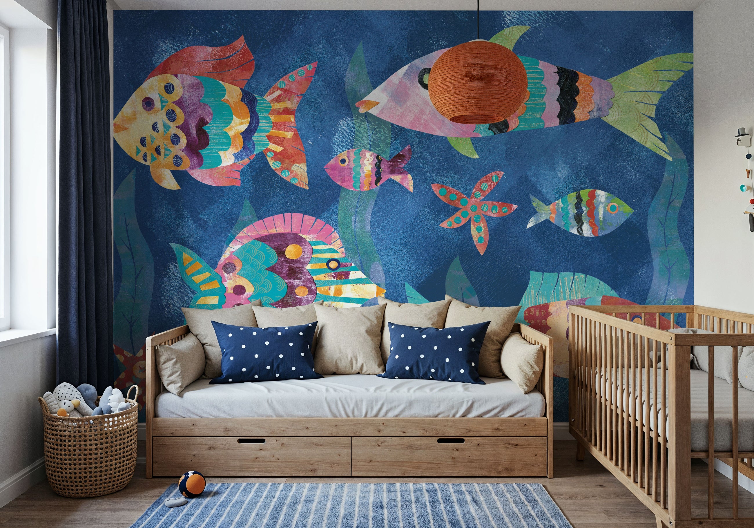 Boho Reef Fish III Mural Wallpaper