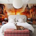 Fiery Sunset Over Venice Canal Mural Wallpaper - room preview 05