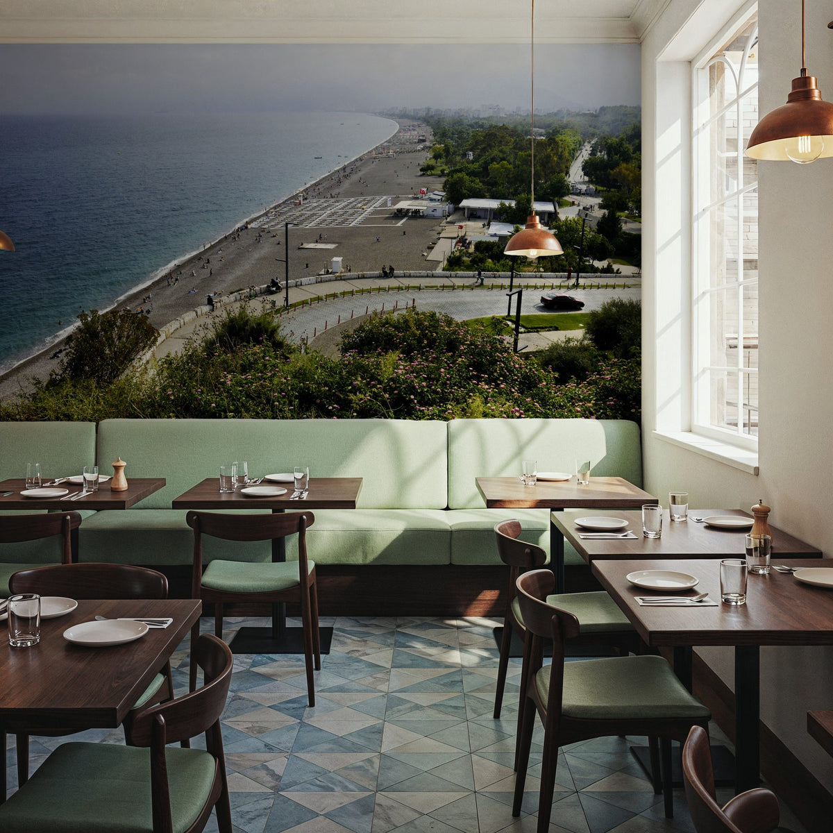 Coastal Promenade Mural Wallpaper - room preview 05