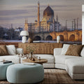 Winter City Bridge Mural Wallpaper - room preview 05