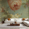 Rose on Sage Mural Wallpaper - room preview 05
