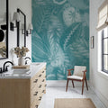 Secret Leaves Mural Wallpaper - Cool Tone - room preview 05