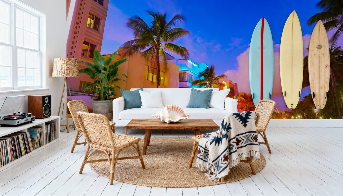 South Beach Buzzing Mural Wallpaper - room preview 05