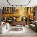 Sunset Over Venetian Canals with Gondolas Mural Wallpaper - room preview 05