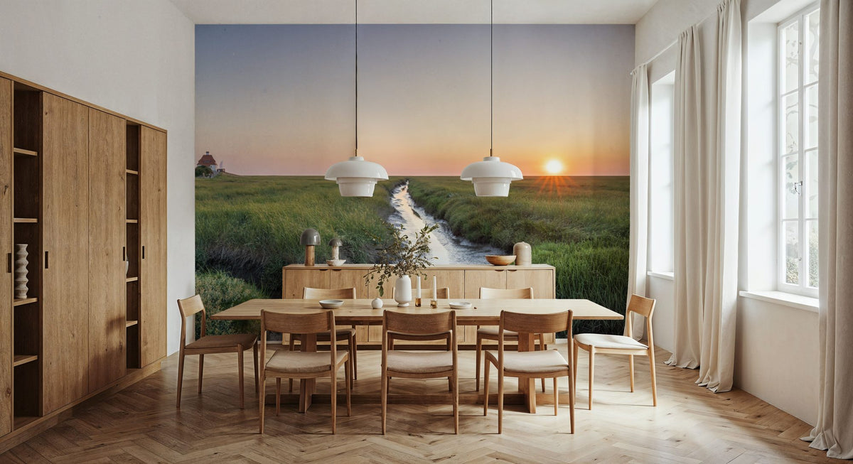 Westerheversand Sunset Panorama Mural Wallpaper - room preview 05