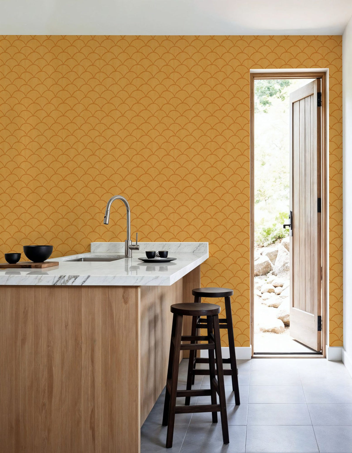 Coastal Scales Yellow Mural Wallpaper - room preview 05