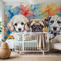 Puppies II - Cute Baby Animals Series Mural Wallpaper - room preview 05