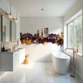 Maidstone England Skyline Purple & Gold Mural Wallpaper - room preview 05