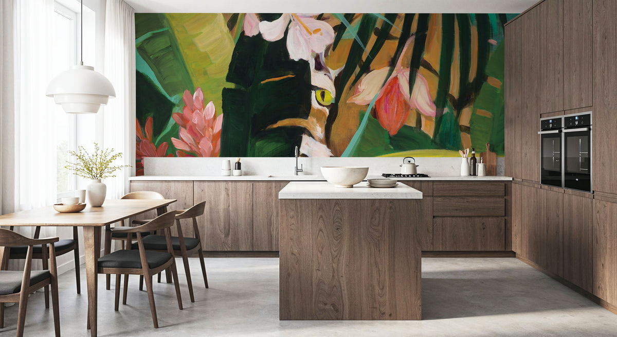 Hidden Cat Mural Wallpaper - room preview 05
