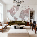 World Map Cities - Piper Mural Wallpaper - room preview 05