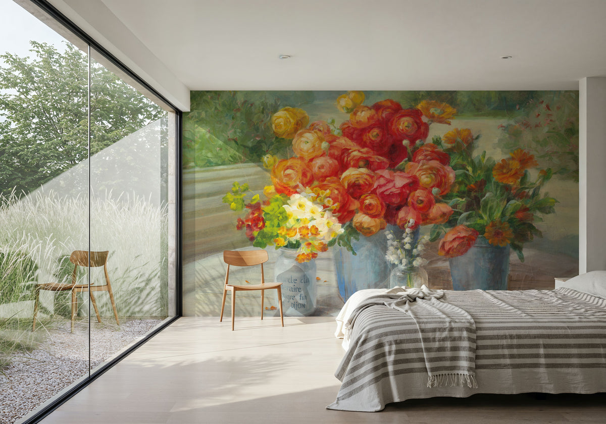 Flowers From the Garden Mural Wallpaper - room preview 05