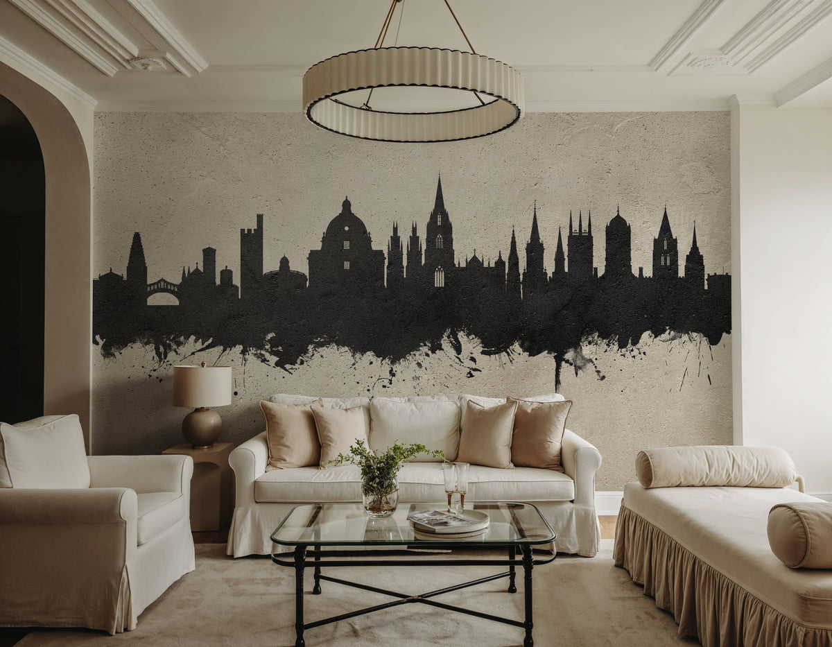 Oxford England Skyline Concrete Mural Wallpaper - room preview 05