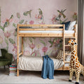 Tulips & Birds, Soft Pink Mural Wallpaper - room preview 05
