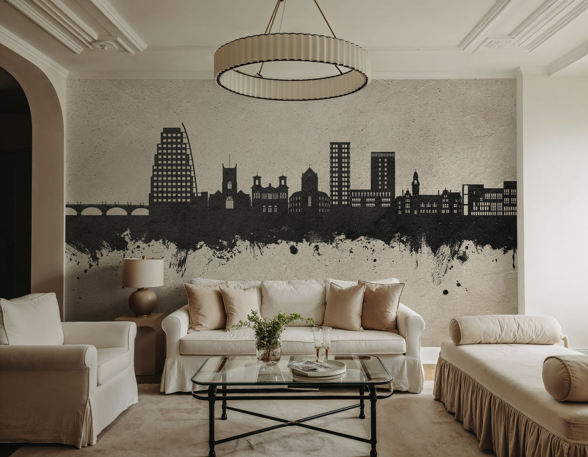 Kingston Upon Thames England Skyline Concrete Mural Wallpaper - room preview 05
