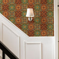 Autumn Tiles Brown Mural Wallpaper - room preview 05