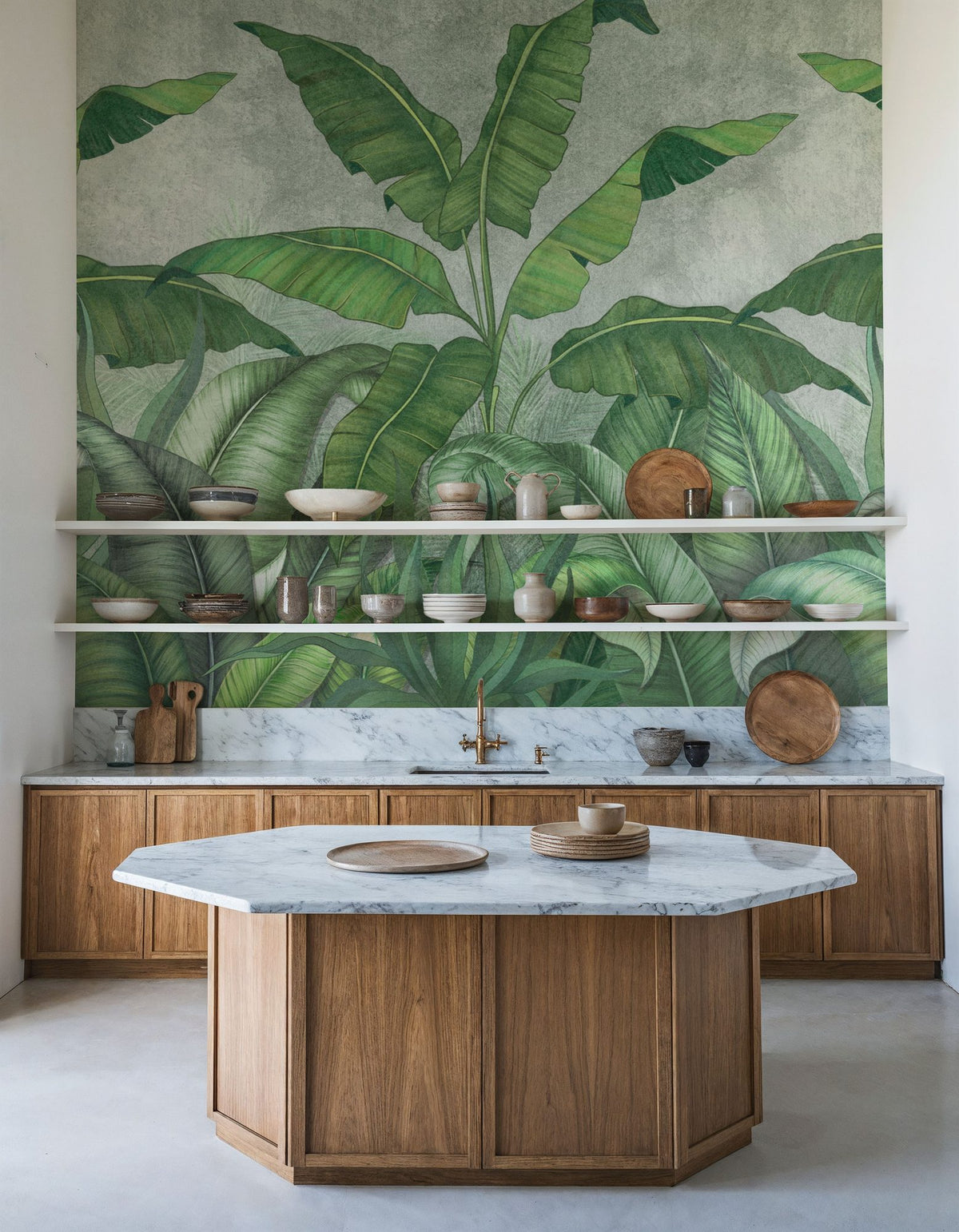 Big Leaves Mural Wallpaper - room preview 05
