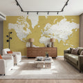 World Map Cities - Andrew Mural Wallpaper - room preview 05