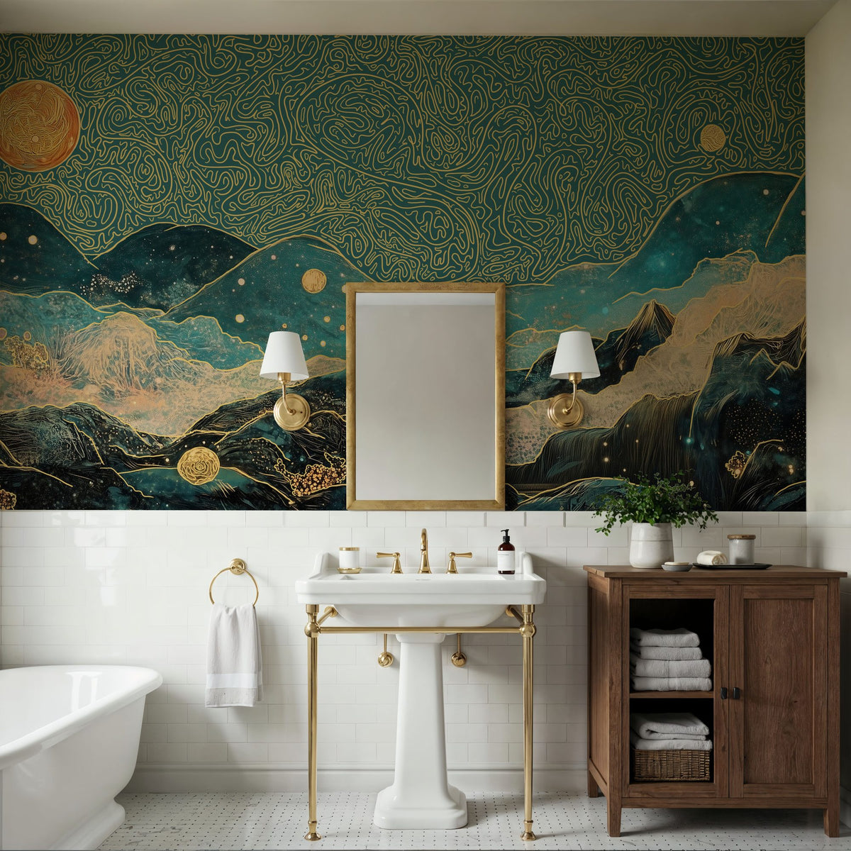 Curly Mountain Mural Wallpaper - room preview 05
