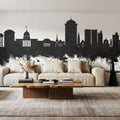 Montgomery Alabama Skyline Black & White Mural Wallpaper - room preview 05