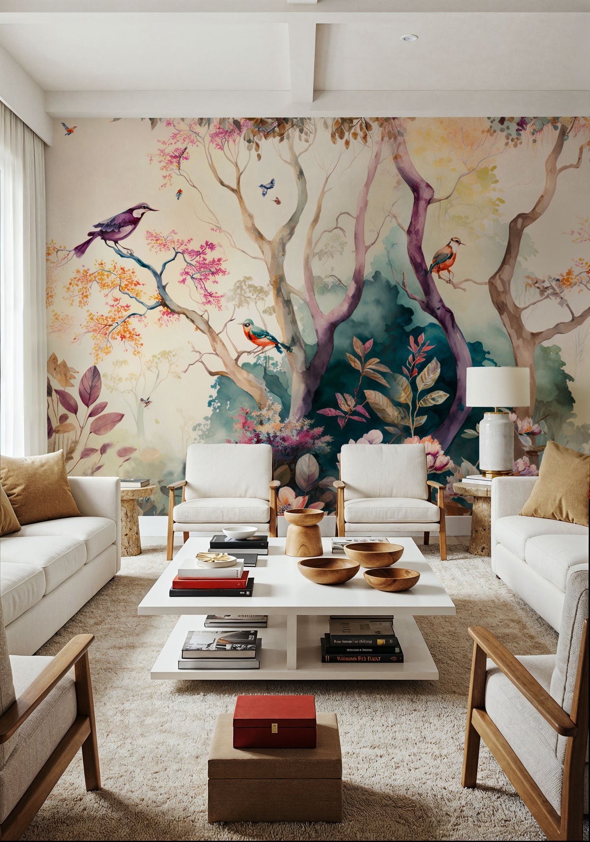 Magical Birds Mural Wallpaper - room preview 05