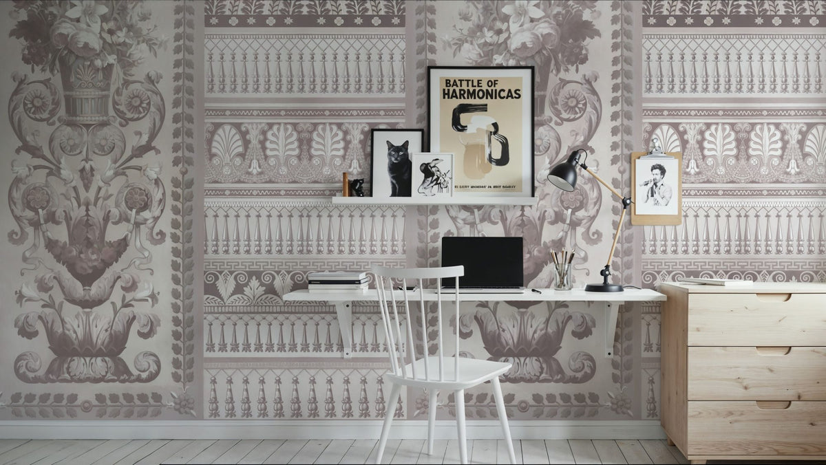 Flower Mountain, Beige Mural Wallpaper - room preview 05