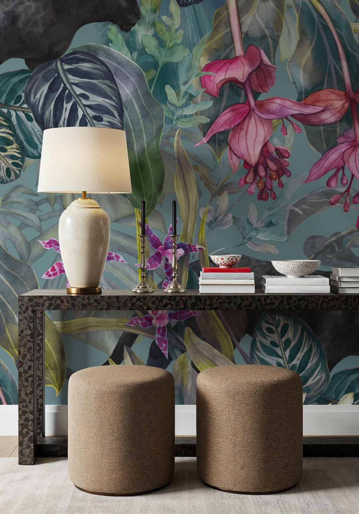 Jungle Panther Mural Wallpaper - room preview 05