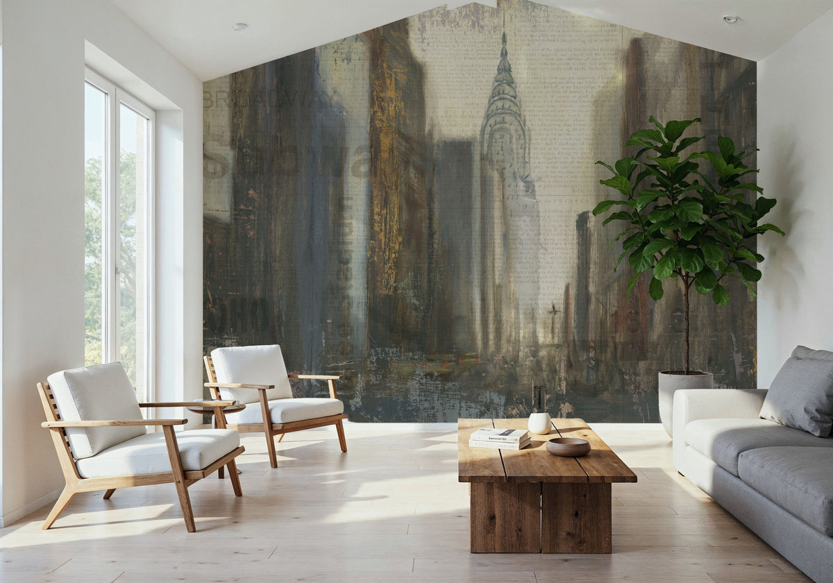 Urban Movement I NY Neutral Crop Mural Wallpaper - room preview 05