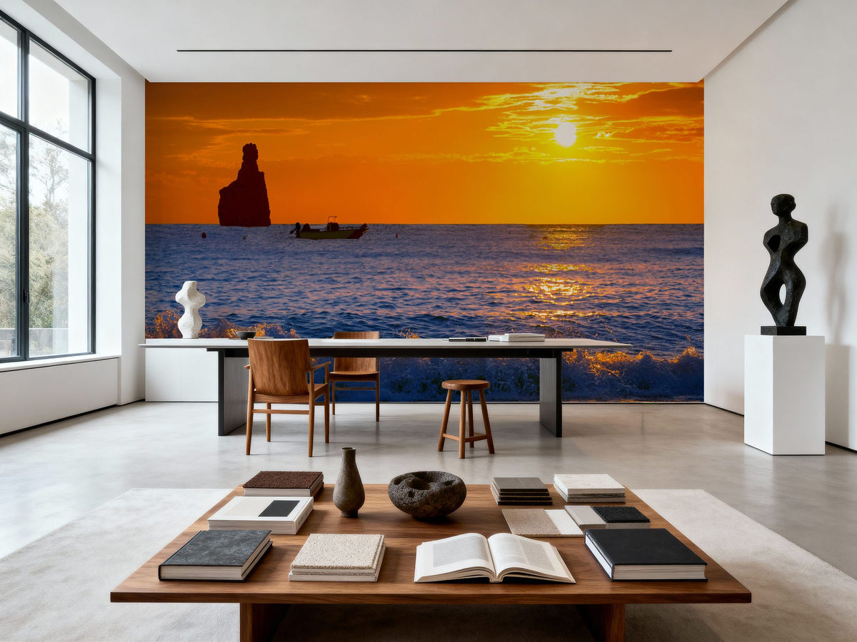 Cala Benirras Sunset Mural Wallpaper - room preview 05