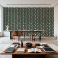 Trailing Flower Stripe, Soft Green Mural Wallpaper - room preview 05