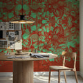 Scandi Flower Ceiling VI Mural Wallpaper - Red Tone - room preview 05