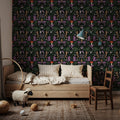 Autumn Forest Illustration, Purple Mural Wallpaper - room preview 05