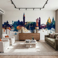 Venice Itay Skyline Blue & Bronze Mural Wallpaper - room preview 05