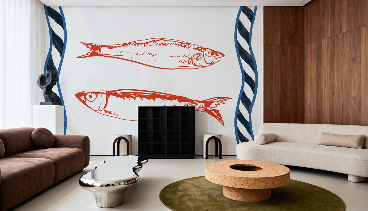 Sea Doodles I Mural Wallpaper - room preview 05