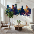 Rio De Janeiro Brazil Skyline Blue & Bronze Mural Wallpaper - room preview 05