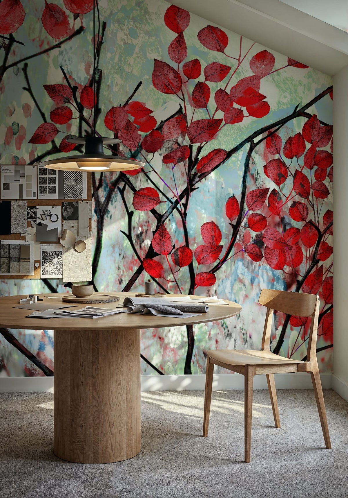 Red Leaves Mural Wallpaper - room preview 05