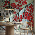 Red Leaves Mural Wallpaper - room preview 05